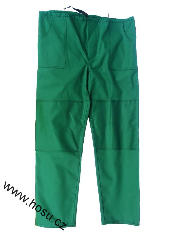 Montérkové kalhoty do pasu - zelené
