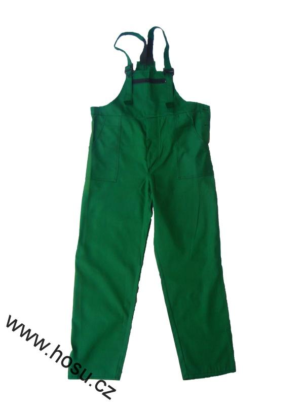Montérkové kalhoty s laclem - zelené